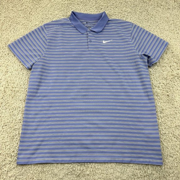 Nike Other - Nike Polo Shirt Mens Extra Large Purple Dri Fit Victory Striped Golf DH0829